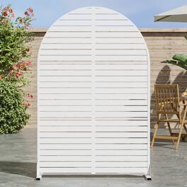 Lirago - 72 in. Galvanized Metal Outdoor Privacy Screens Garden Outdoor Fence - White