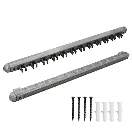 Front. GSE Games & Sports Expert - 2-Piece Wood 12 Billiard Pool Cue Rack Wall Mounted Holders, Pool Cue Wall Rack Set - Brushed Grey - Brushed Grey.