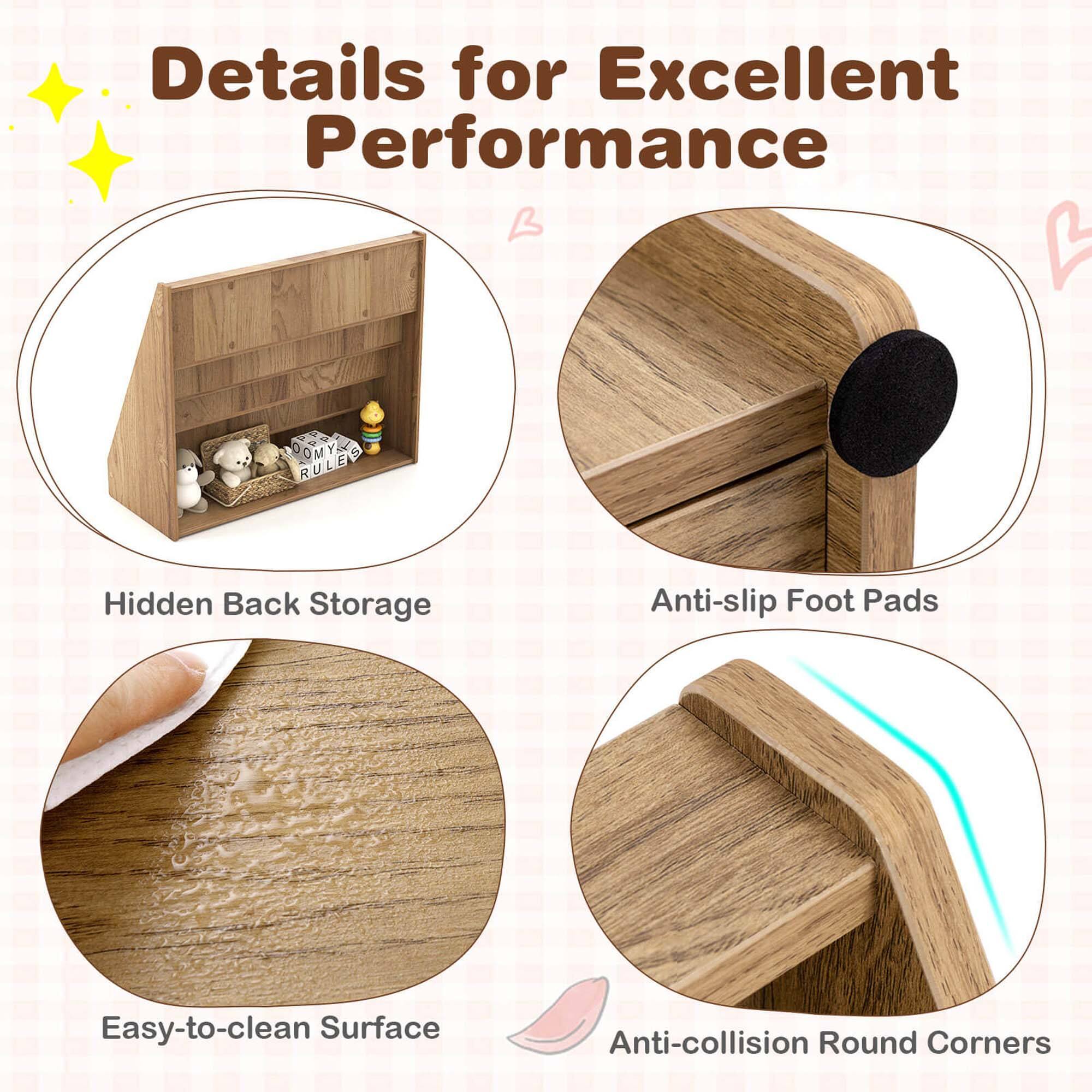 Details for Excellent Performance

Hidden Back Storage
Anti-slip Foot Pads
Easy-to-clean Surface
Anti-collision Round Corners