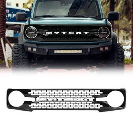AMERICAN MODIFIED - Armor Grille w/DIY Letters for 21-23 Ford Bronco - Glossy Black