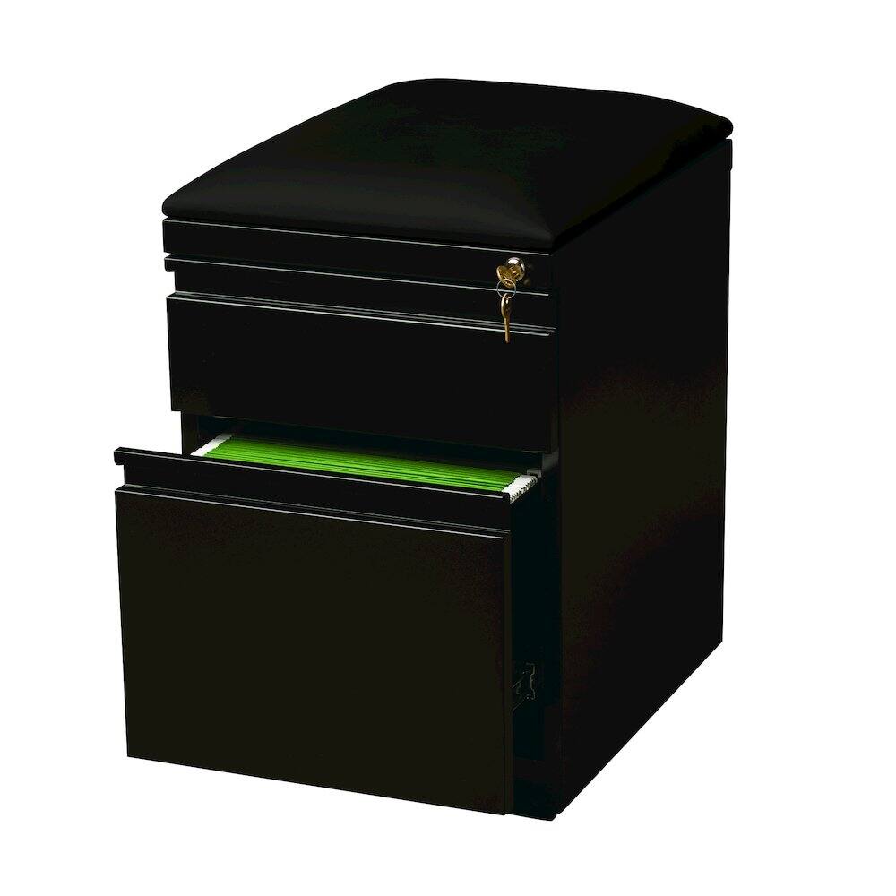 Alt View 4. Hirsh - Hirsh 20 inch Deep Mobile Pedestal File Cabinet 2 Drawer Box-File Black/Black - Black.