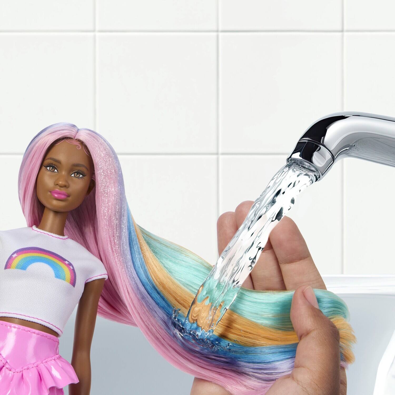 Alt View 4. Mattel - Barbie Rainbow Sparkle Hair Fashion Doll with Extra-Long Hair   - COLLECTIBLES - Multicolor.
