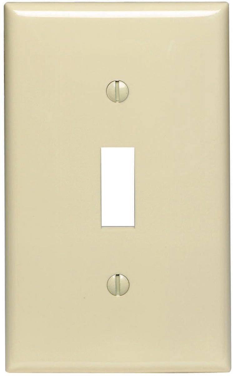 Front. Leviton - Leviton Ivory 1 gang Nylon Toggle Wall Plate 1 pk (Case of 20) - Ivory.