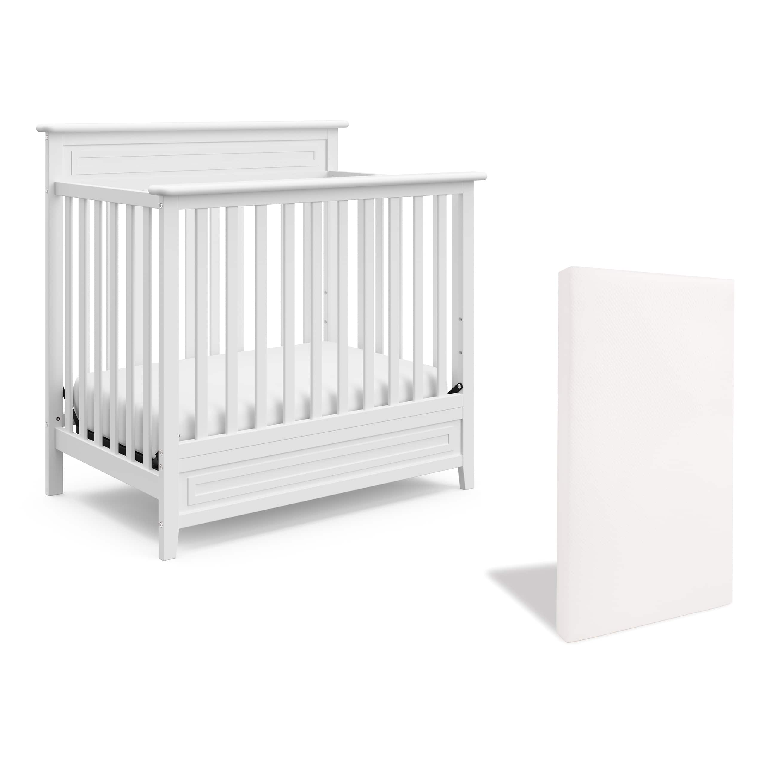 Storkcraft - Petal Mini 4-in-1 Convertible Crib - White - Front_Zoom
