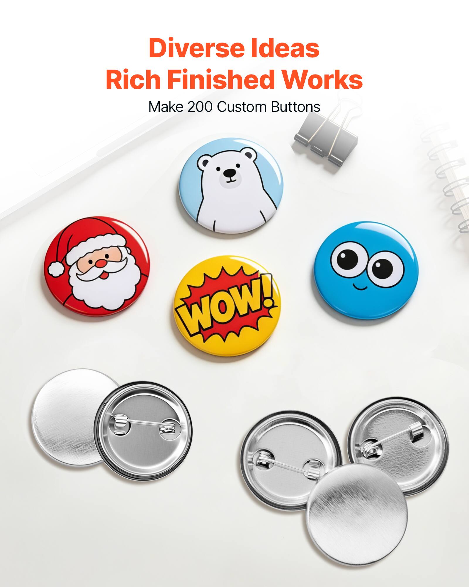 Diverse Ideas Rich Finished Works Make 200 Custom Buttons WOW!