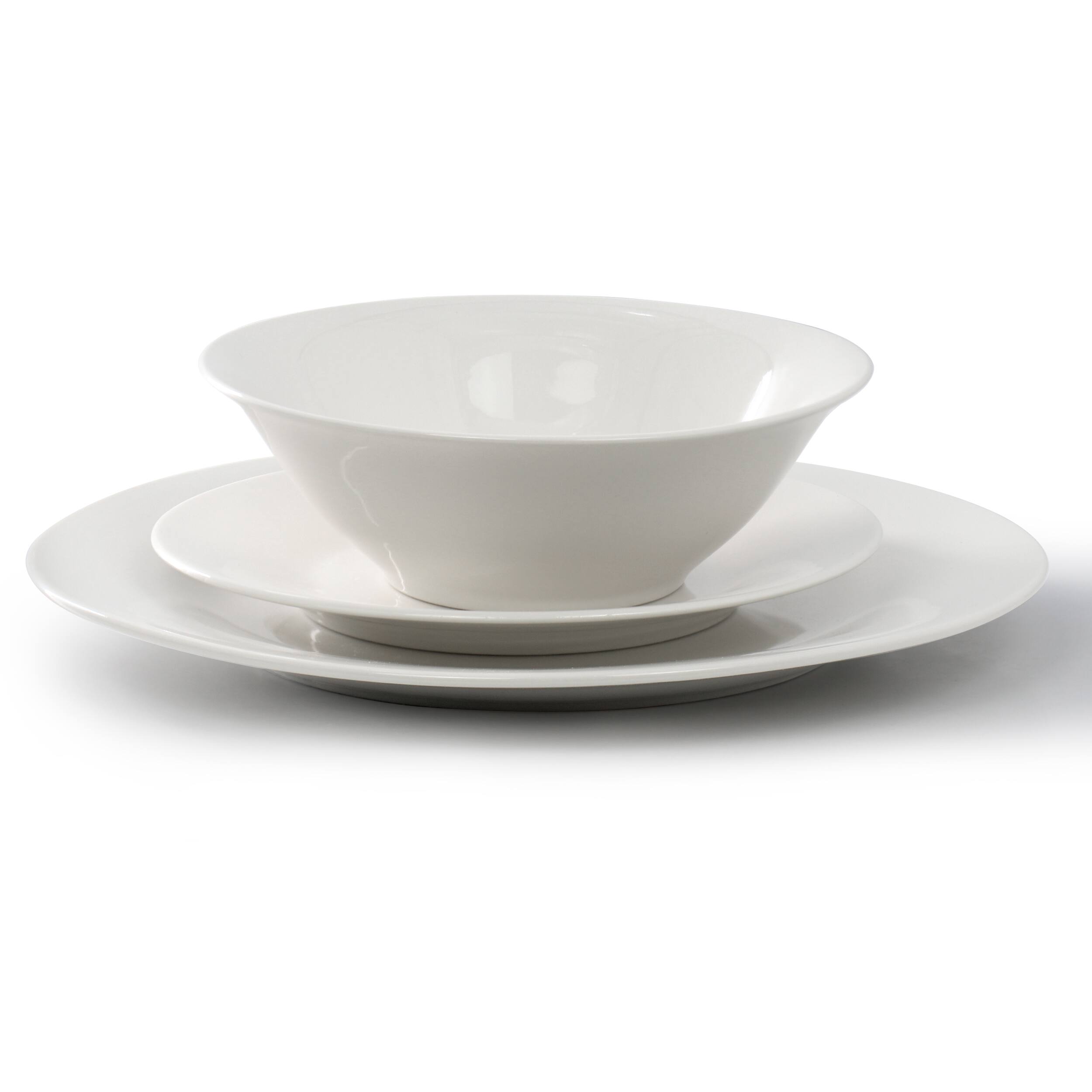 Alt View 1. Gibson - Gibson Home Everyday 12 Piece Round Fine Ceramic Dinnerware Set in White - White.