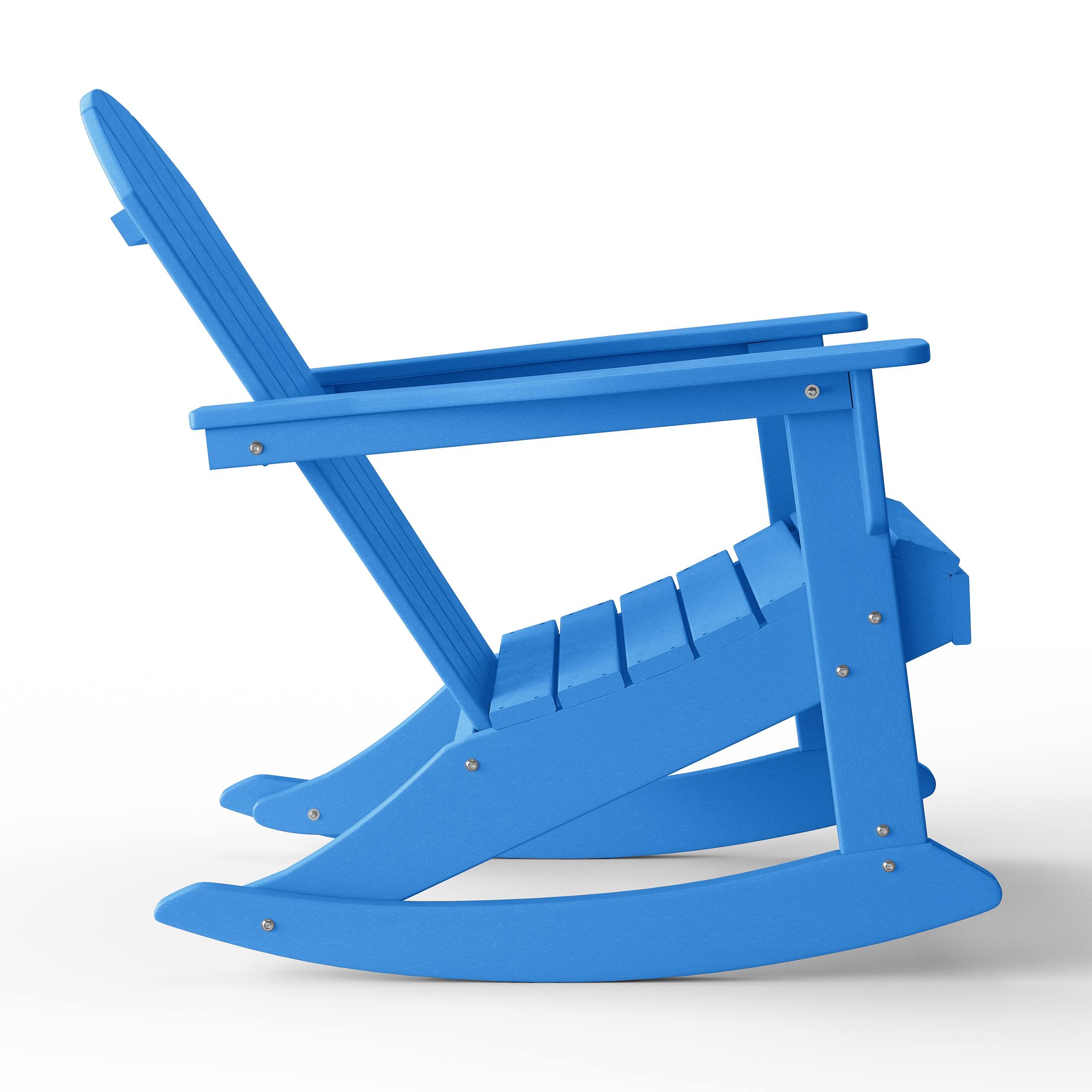 Back. WestinTrends - WestinTrends Malibu Outdoor / Patio Poly Adirondack rocking chair - Pacific Blue.
