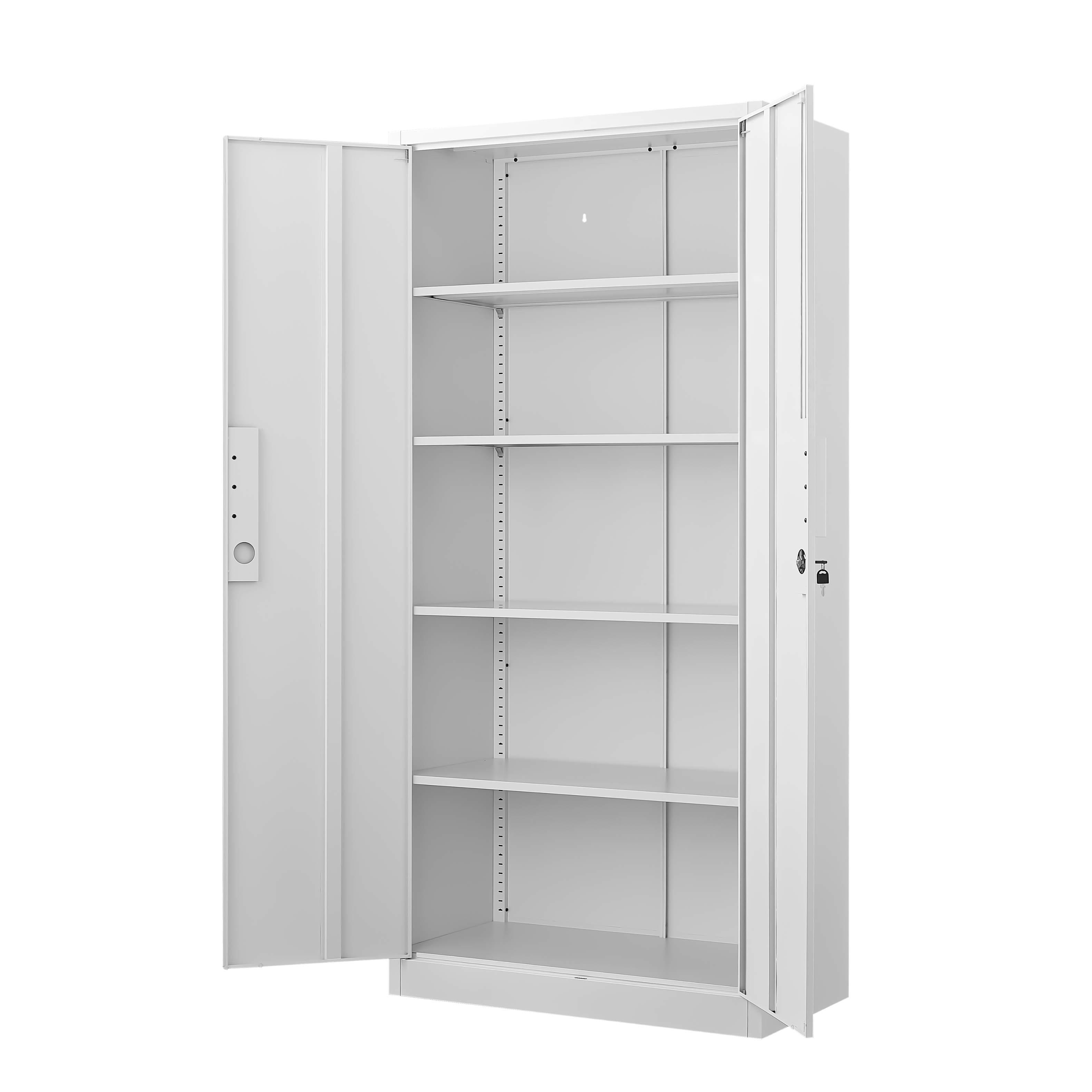 Alt View 10. GOODSILO - Large 2-Door File Storage Cabinet with Lock and Adjustable Shelves for Office Organization and Document Management - White.