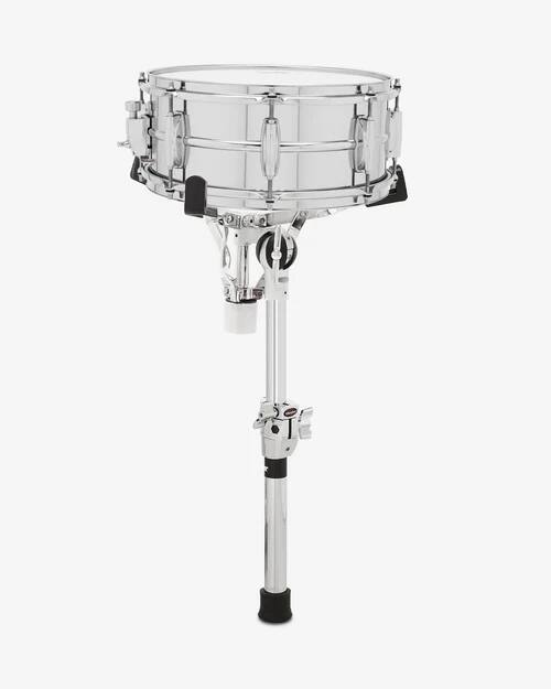 Left. Gibraltar Hardware - No-Leg Rack Mount Model Snare Drum Stand, with Ultra Adjust Basket Hinged Memory Lock & Nylon Inserts.