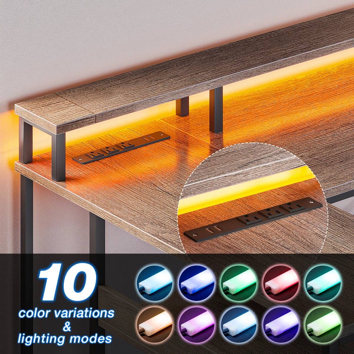 10 color variations & lighting modes