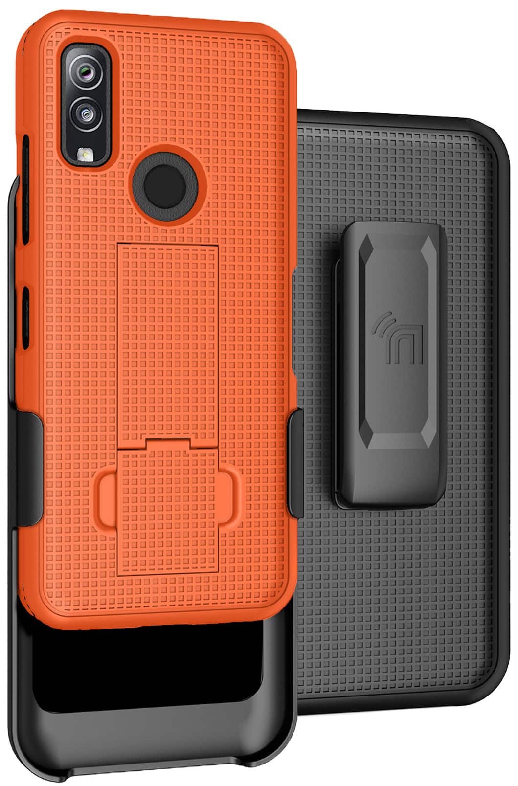 Nakedcellphone - Case with Stand and Belt Clip Holster for Kyocera DuraSport 5G Phone - Orange