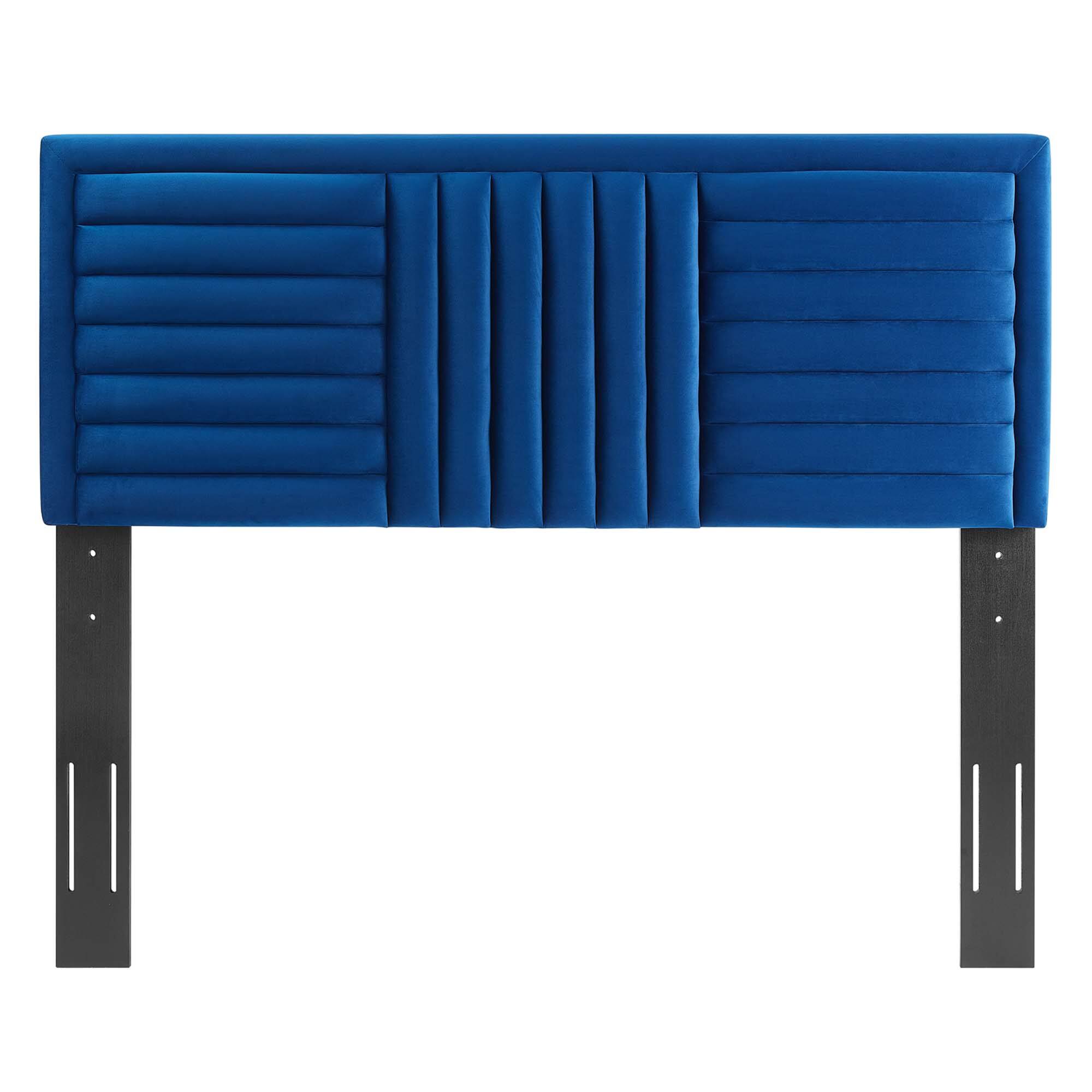 Back. Modway - Believe Channel Tufted Performance Velvet Twin Headboard by Modway - Navy.