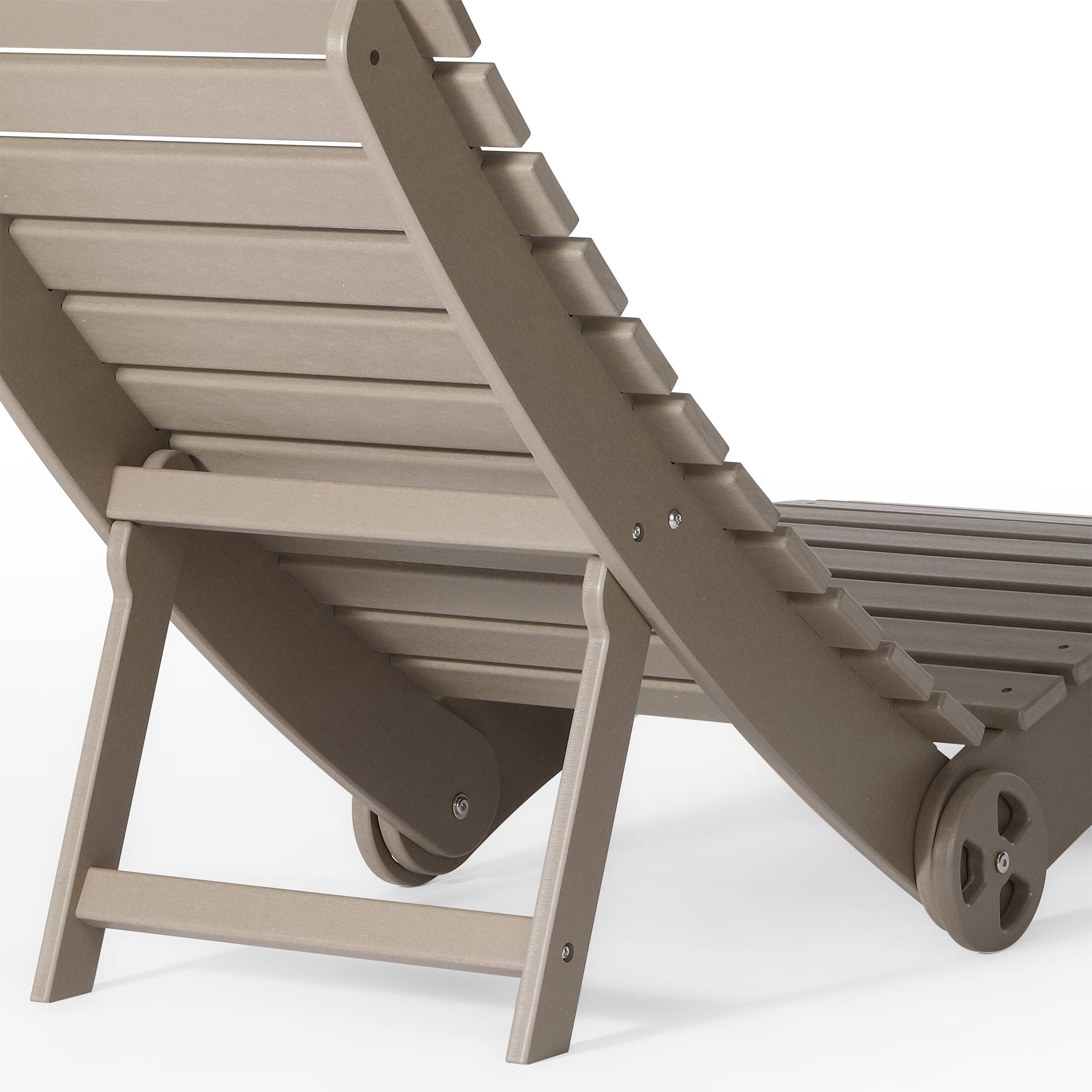 Alt View 4. WestinTrends - WestinTrends Ventura Outdoor HDPE In-Pool Patio Chaise Lounge Chair With Wheels - Weathered Wood.