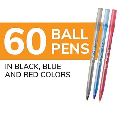 60 BALL PENS  
IN BLACK, BLUE AND RED COLORS