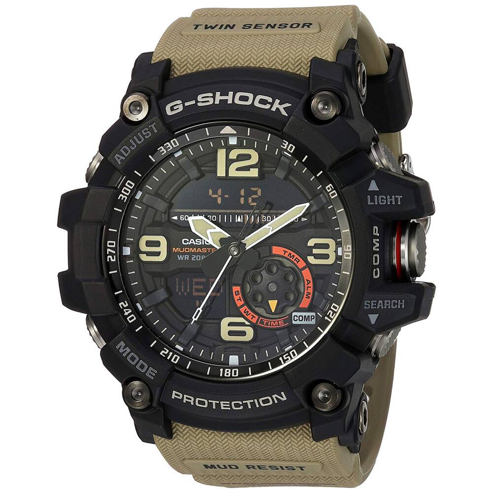 TWIN SENSOR  
G-SHOCK  
ADJUST  
330 12 30 300 60  
LIGHT 60 30  
CASIO  
MUOMASTE WR 20P  
SEARCH 240  
WT TIME COMP 120 6  
MODE 210 150 180  
PROTECTION  
MUD RESIST