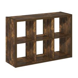 FurniFact - Wooden bookcase with spacious shelves for organized storage - Amber Pine