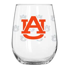 Logo Brands - Auburn Tigers 16oz. Satin-Etched Logo Curved Beverage Glass - Multicolor