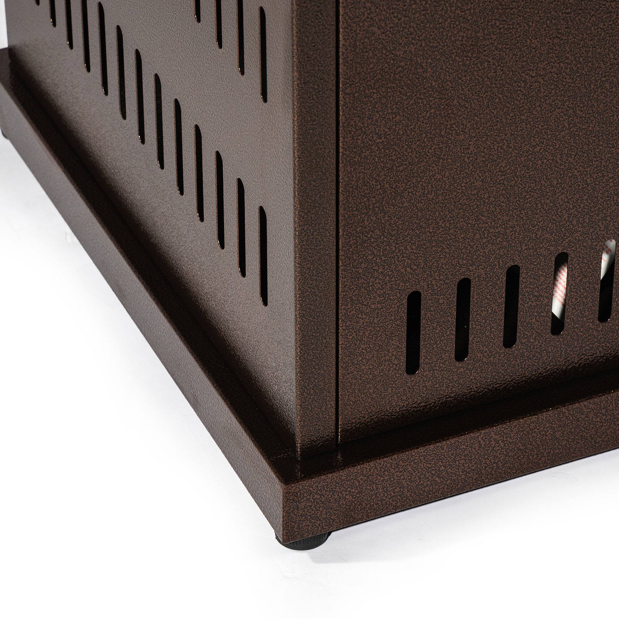 Back. Lirago - 28" Outdoor Fire Pit Table 50000 BTU Propane Fire Pit Square Steel Table Top Fire Pit for Patio Deck Garden Brown - Brown.