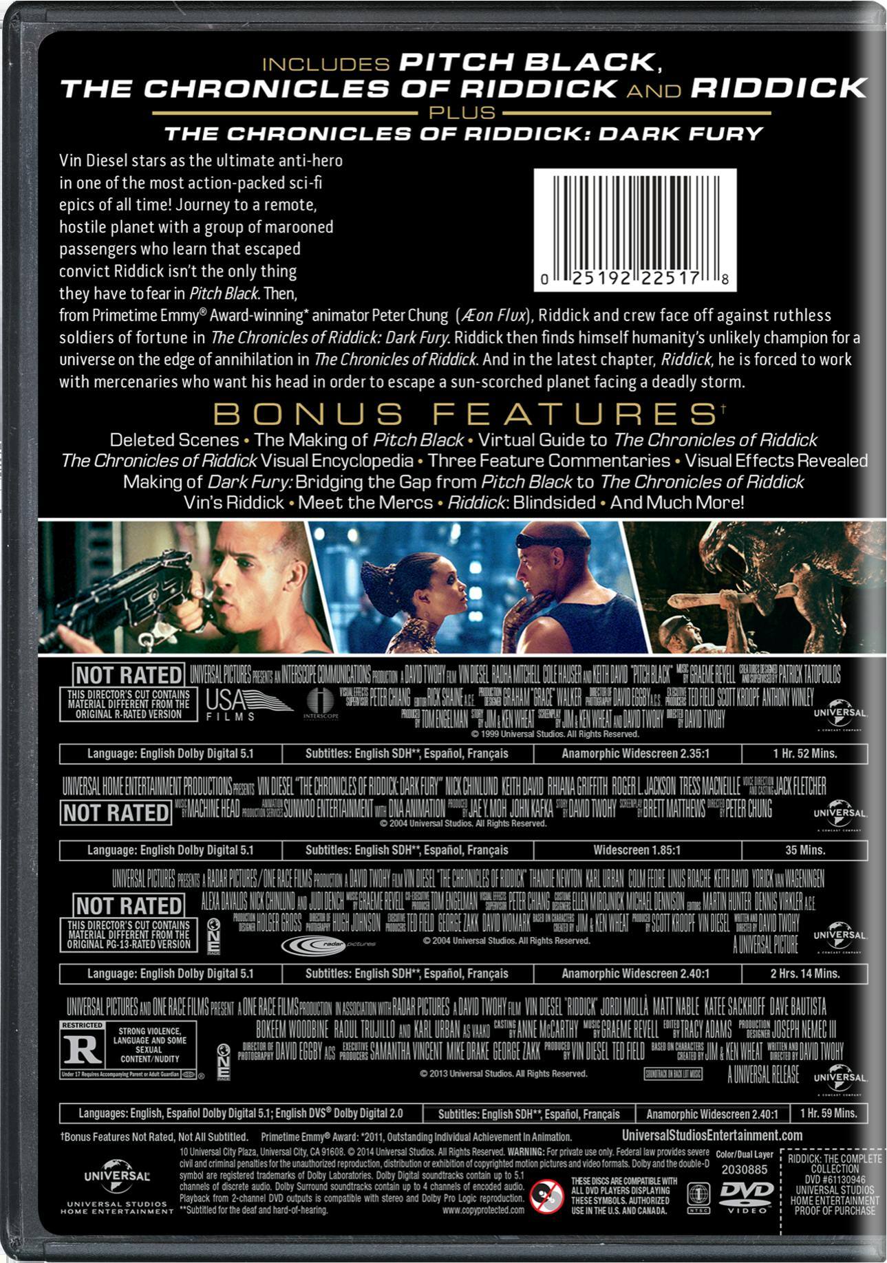 Angle. Riddick: The Complete Collection (Box Set) [DVD].