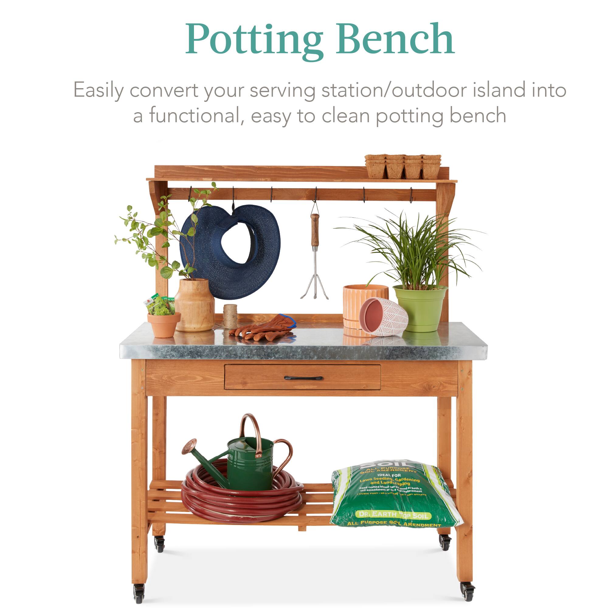 Potting Bench

Easily convert your serving station/outdoor island into a functional, easy to clean potting bench