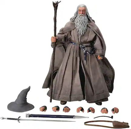 Front. Beast - Beast Kingdom - Dynamic 8ction Heroes - The Lord of The Rings - Gandalf the Grey - COLLECTIBLES - Multicolor.