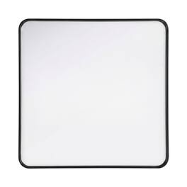 Elegant Decor - Contour Metal Rectangle Mirror 30x36 - Black