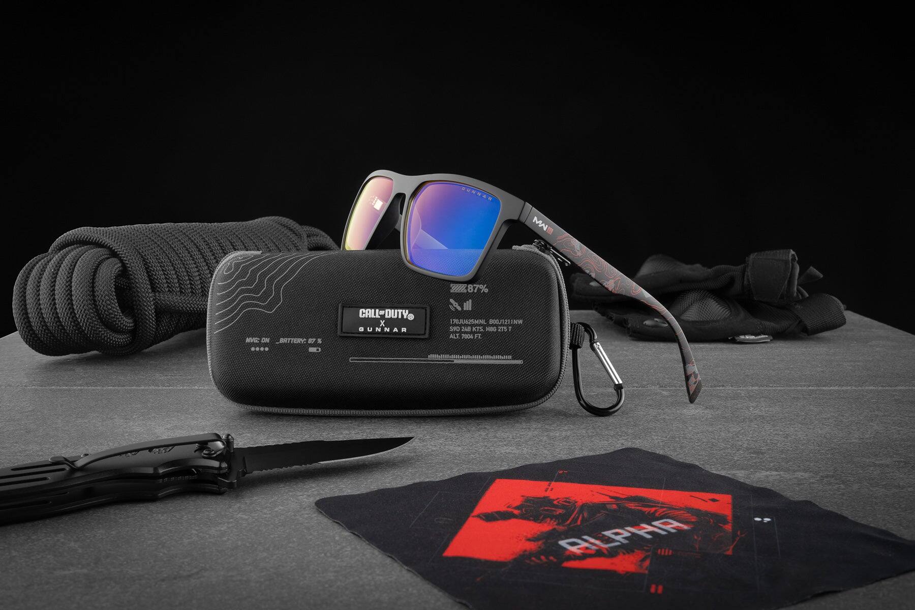 Alt View 5. GUNNAR - GUNNAR Gaming Glasses  - Call of Duty Alpha Edition, Infrared, Amber Lens - Blue Light Blocking, Relieve Dry Eye - Onyx Infrared.