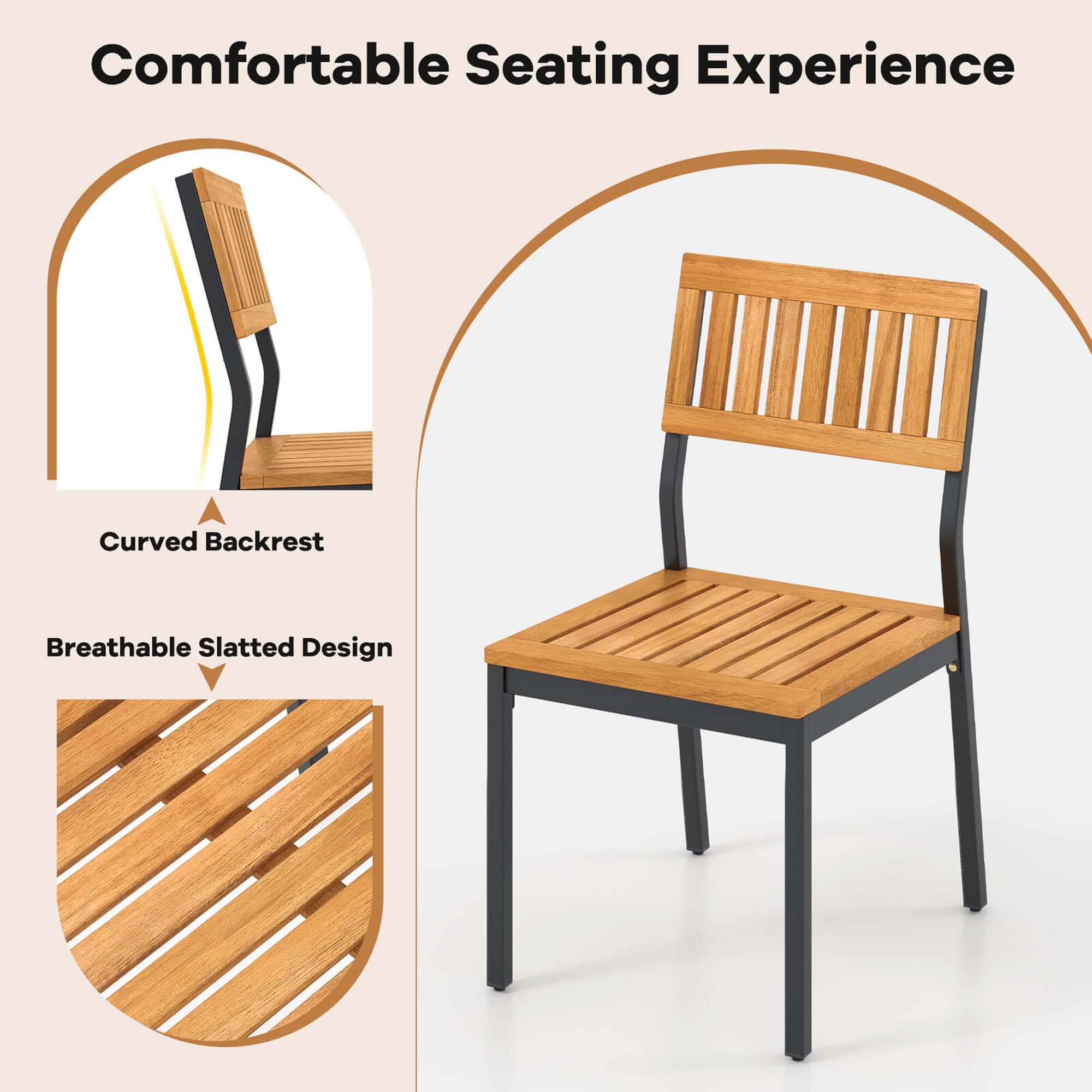 Comfortable Seating Experience
Curved Backrest
Breathable Slatted Design