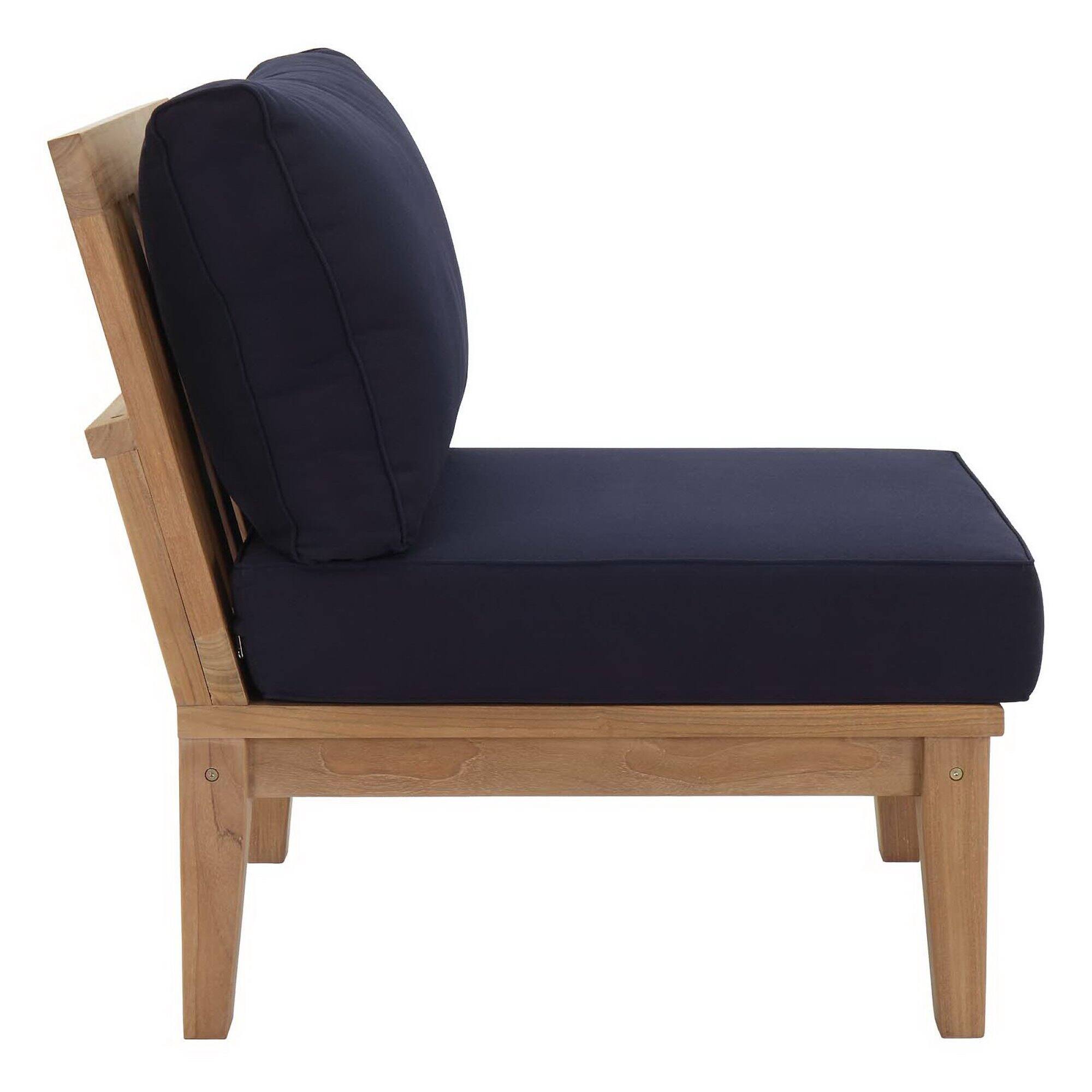 Alt View 4. Modway - Marina 8 Piece Outdoor Patio Teak Set by Modway - Natural Navy.