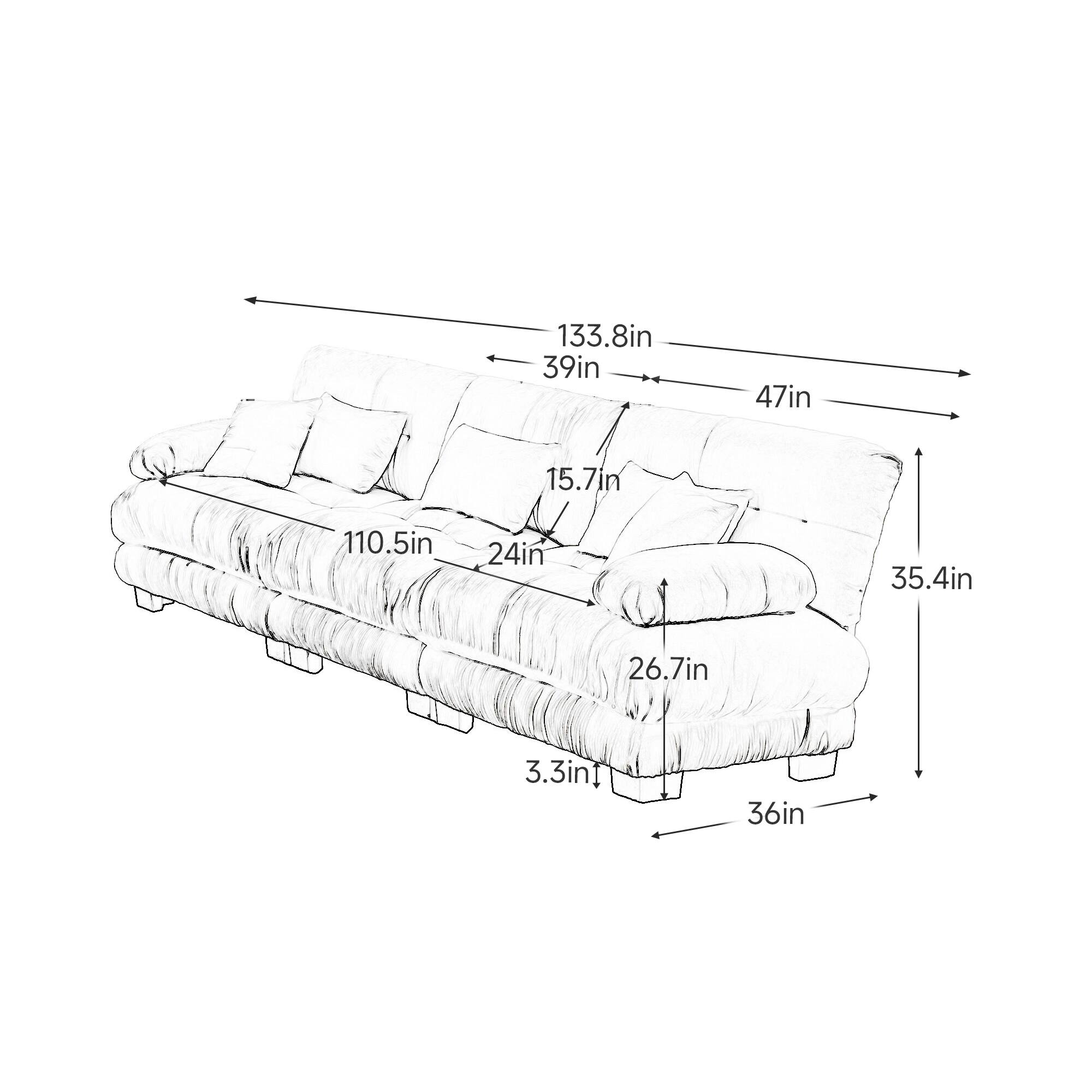 133.8in  
39in  
47in  
15.7in  
110.5in  
24in  
35.4in  
26.7in  
3.3in  
36in