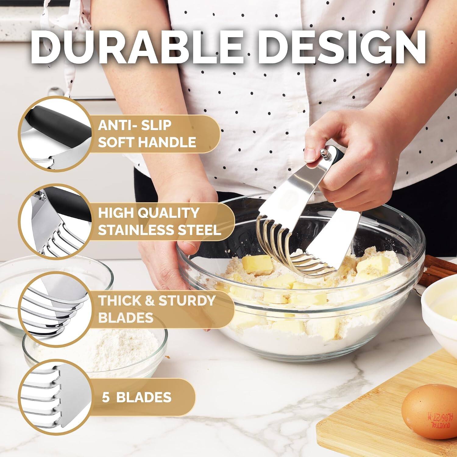 DURABLE DESIGN  
ANTI-SLIP SOFT HANDLE  
HIGH QUALITY STAINLESS STEEL  
THICK & STURDY BLADES  
5 BLADES  
N 22/907 QUUETAL