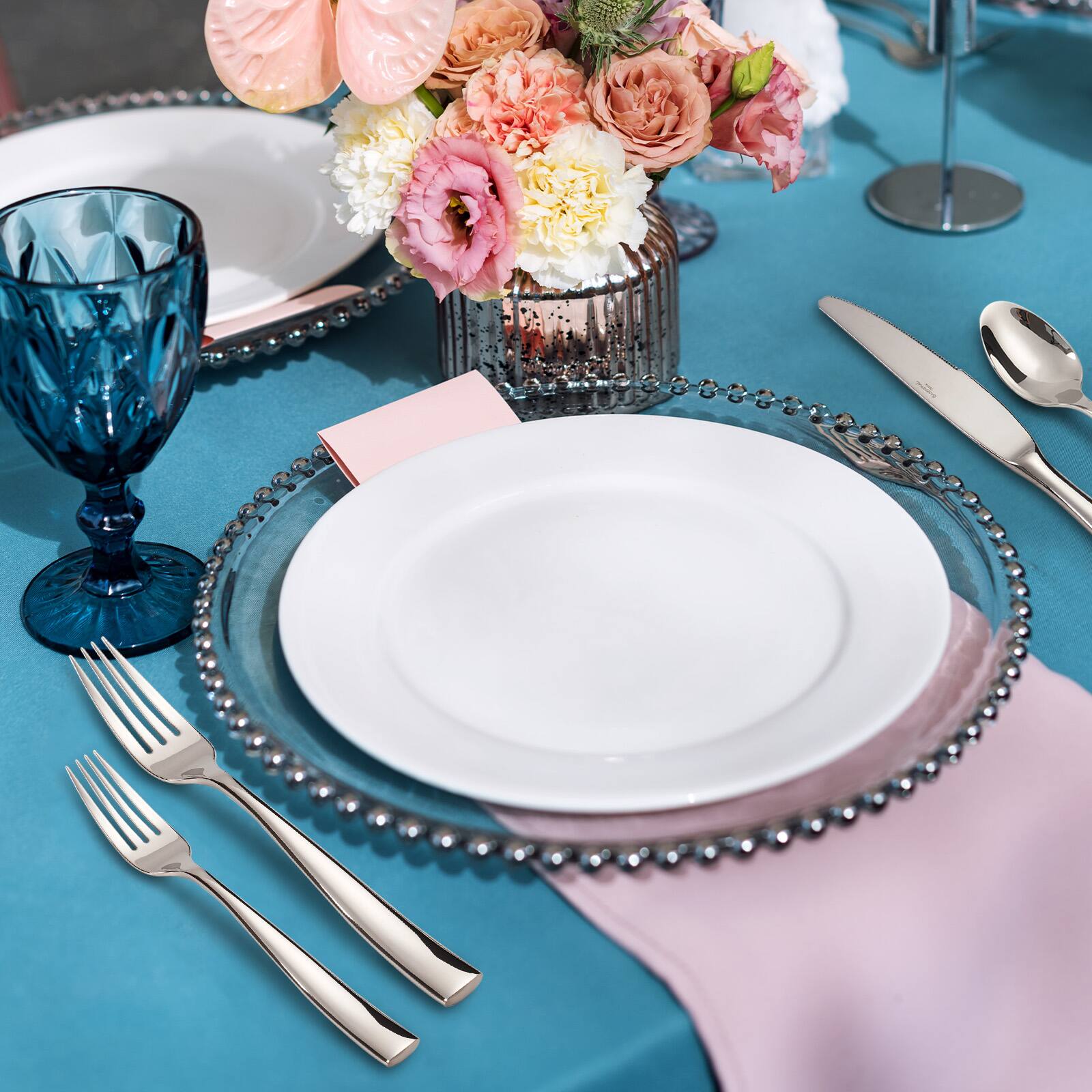 Angle. Hansmart - BARENTHAL Premium 4-Piece Stainless Steel Cutlery Set, Ergonomic Design, Dishwasher Safe, Rust Resistant, Mirror Finish - 4 piece Salad fork.