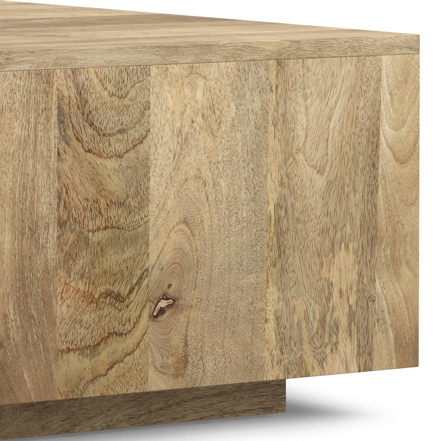 Alt View 8. Simpli Home - Lockhart SOLID MANGO WOOD 30 inch Wide Square Modern Square Coffee Table in Natural, Fully Assembled - Natural.