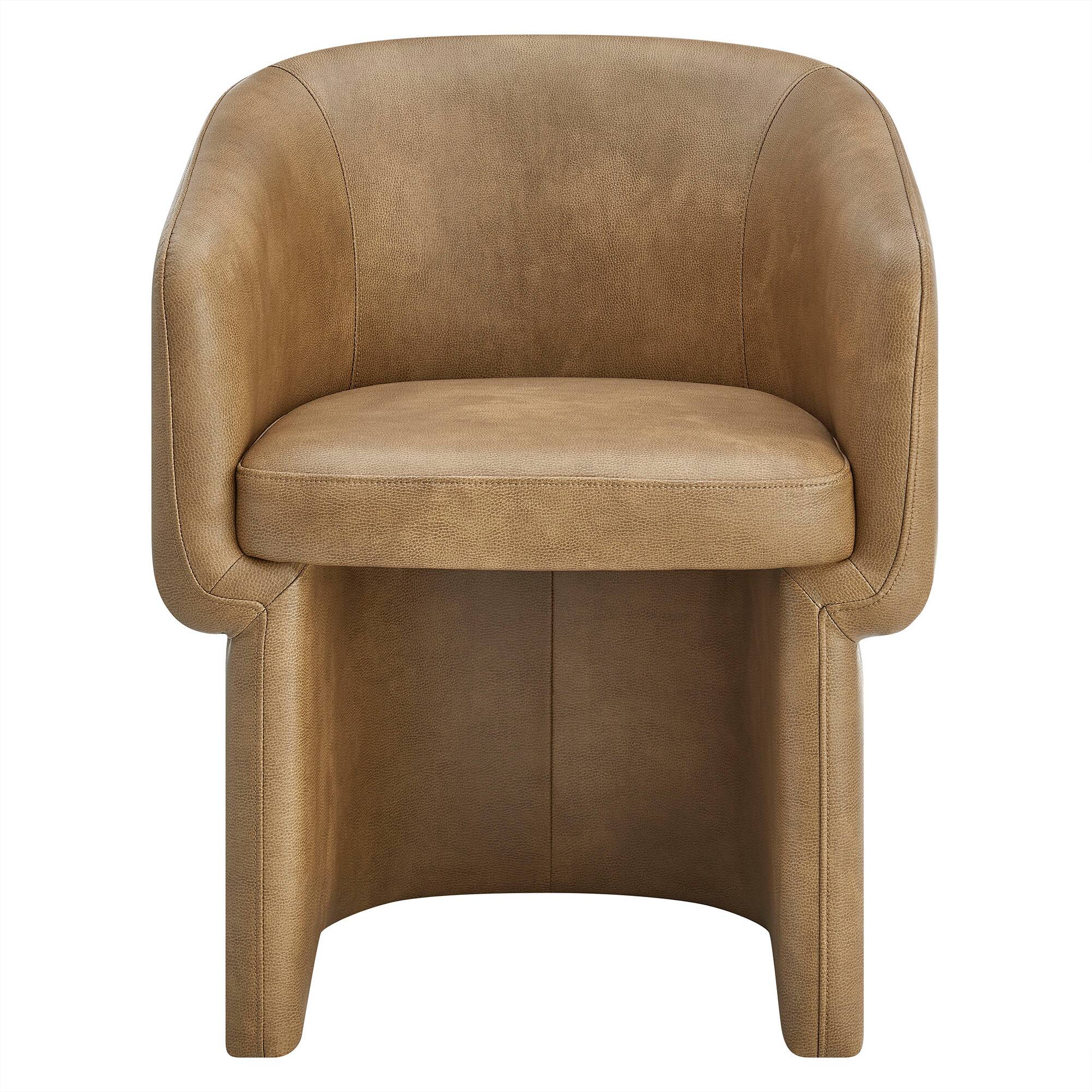 Alt View 2. Modway - Verity Barrel Back Vegan Leather Dining Chair by Modway - Brown.