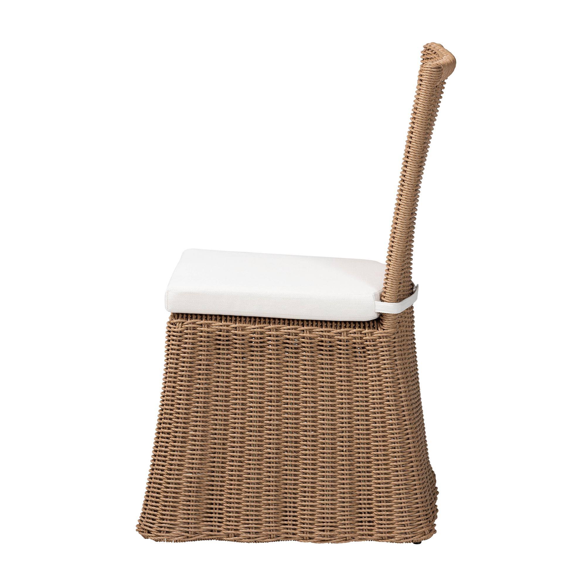 Left. bali & pari - Serge Woven Seagrass Dining Chair - Light Brown.