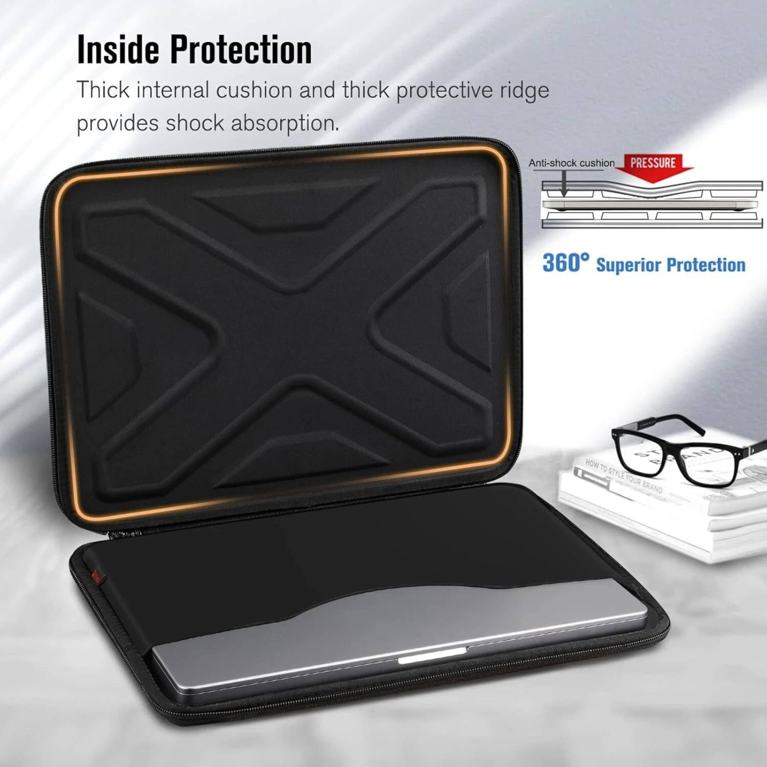 Inside Protection  
Thick internal cushion and thick protective ridge provides shock absorption.  
Anti-shock cushion PRESSURE  
360° Superior Protection  
HON to STYLE YOUR BRAND