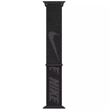 Front. Apple - Apple 41mm Black Nike Sport Loop Band, Regular - Black.
