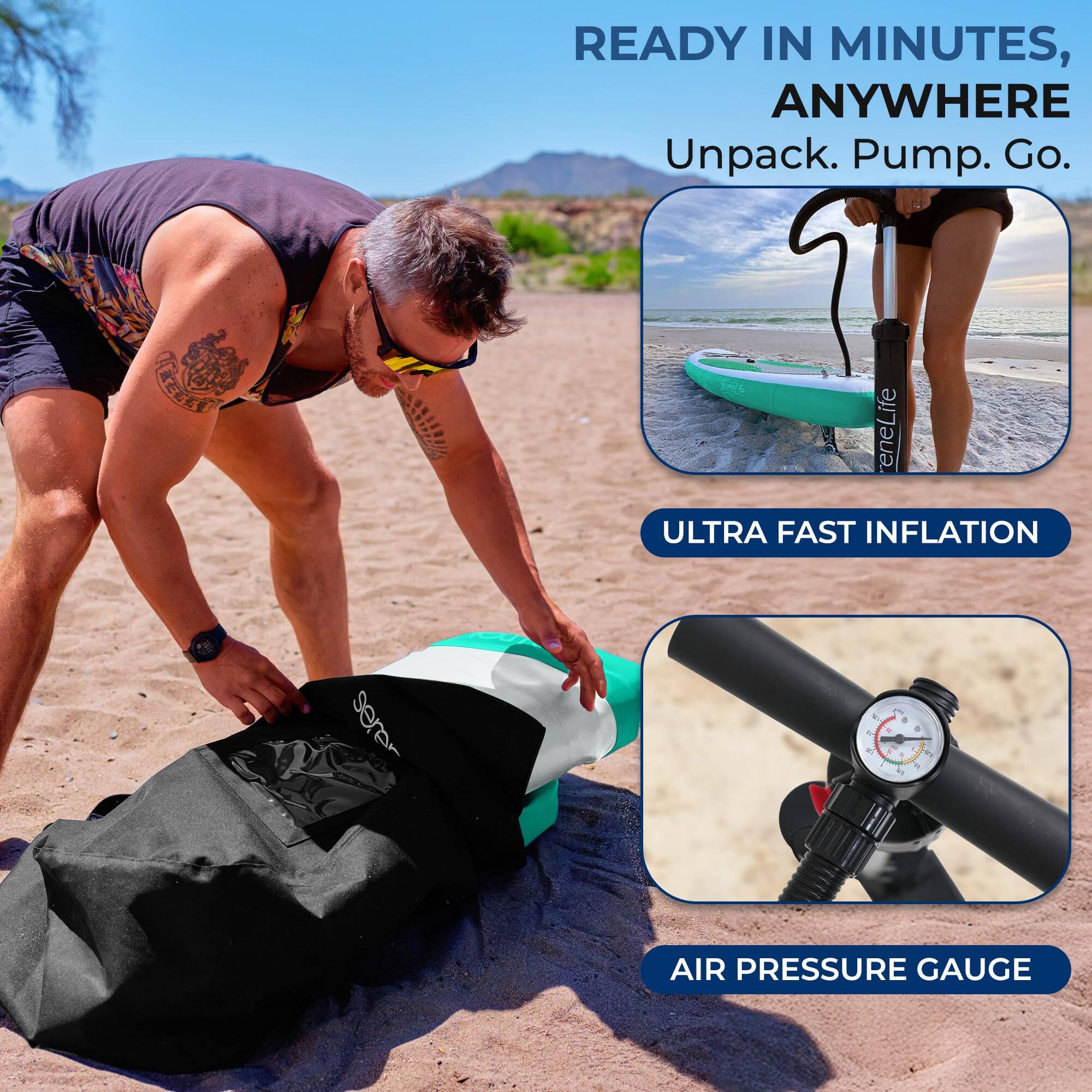 READY IN MINUTES, ANYWHERE  
Unpack. Pump. Go.  

AREZES reneLife  
ULTRA FAST INFLATION  

AIR PRESSURE GAUGE