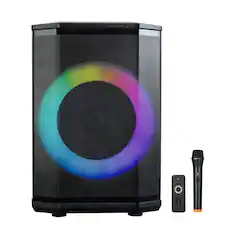 Front. iQ Sound - Iq Sound Pro Dj Bluetooth Portable Party System, True Wireless, With Lights, Wireless Microphone, And Remote - Black.