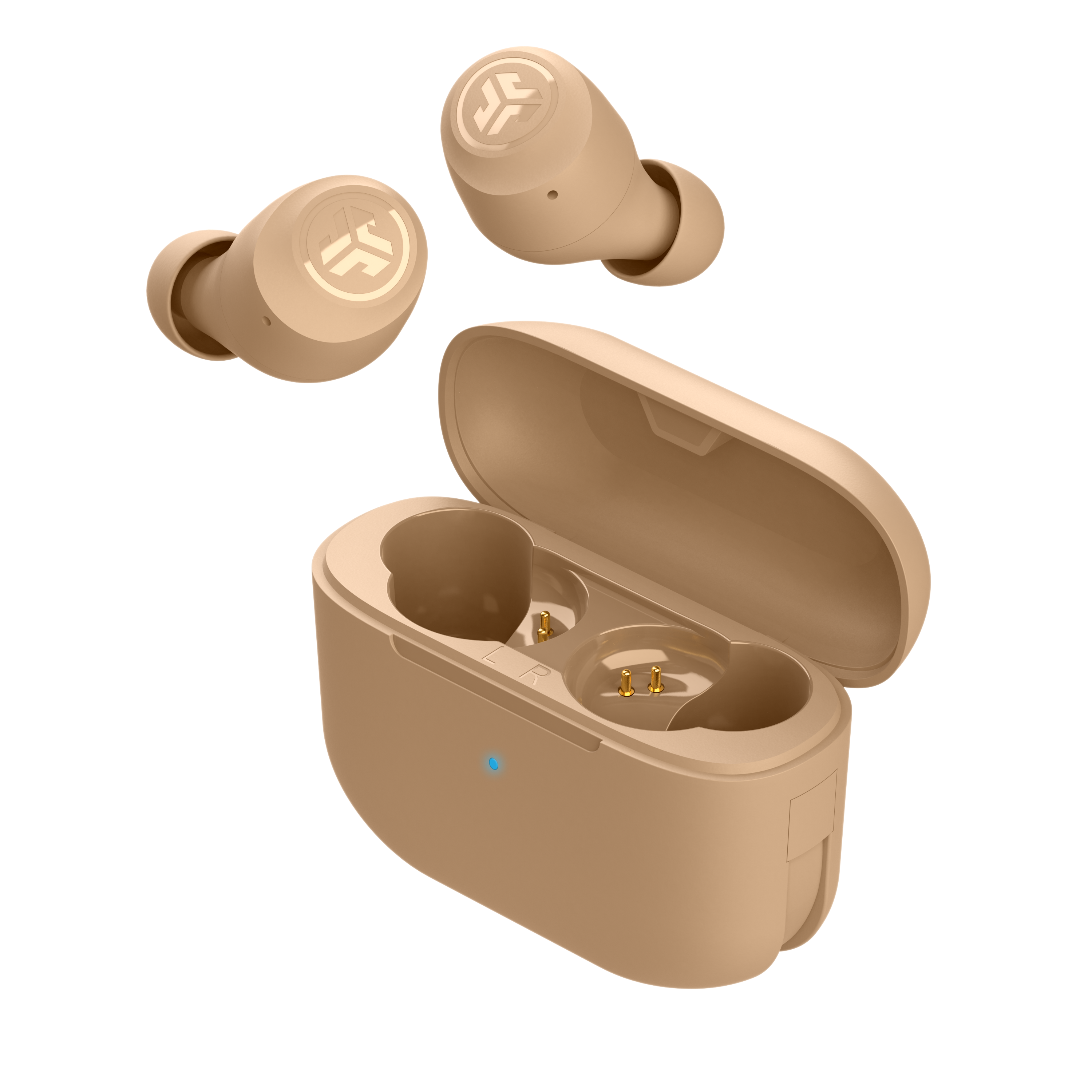 Front. JLab - GO Air Tones True Wireless Earbuds - Pantone 728 N.