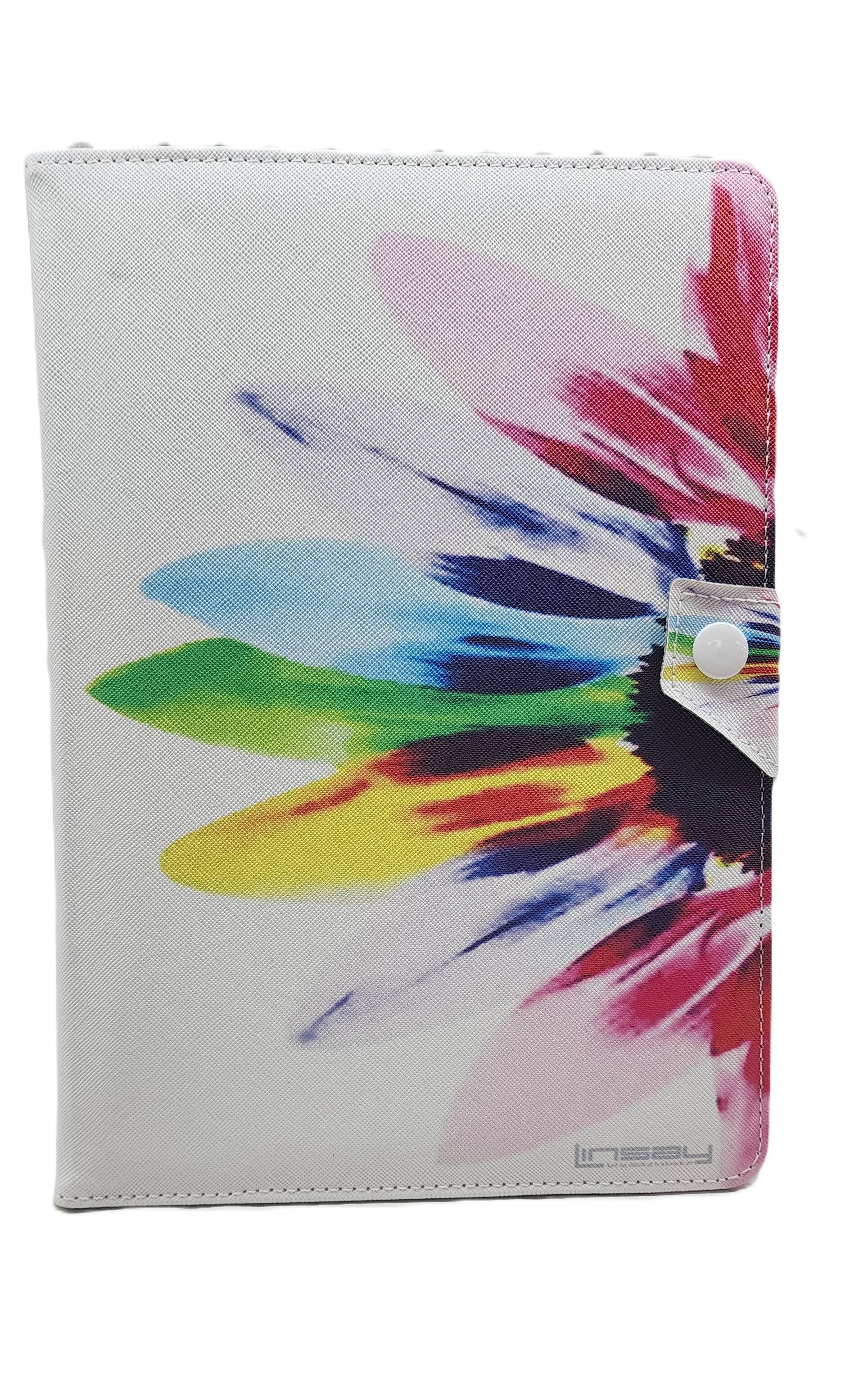 Back. LINSAY - LINSAY 10.1"Octa Core 128GB Storage Android 15 Tablet with Rainbow Marble Case - Yellow.