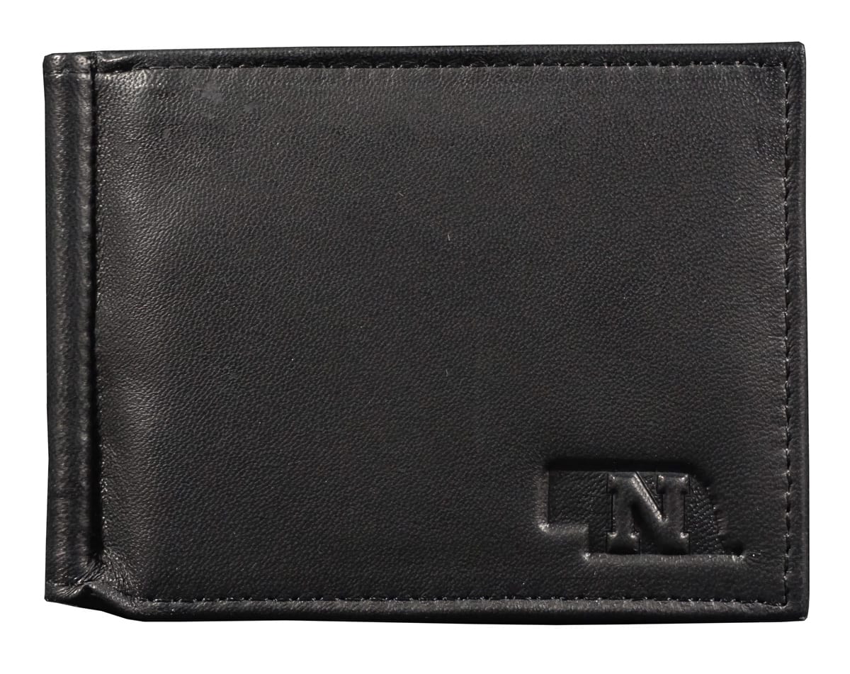 Rico Industries - Nebraska Cornhuskers RFID Blocking Shield Black Leather Moneyclip Wallet - Multi