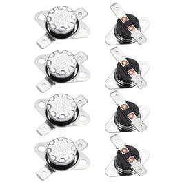 Unique Bargains - KSD301 Thermostat 130°C/266°F 10A Normally Closed N.C Adjust Snap Disc Temp Switch for Microwave/Oven 8pcs Bakelite - Silver