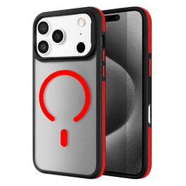 Entronix - Rugged Shockproof Case for iPhone 17 Pro Max - Translucent Matte Finish - Red