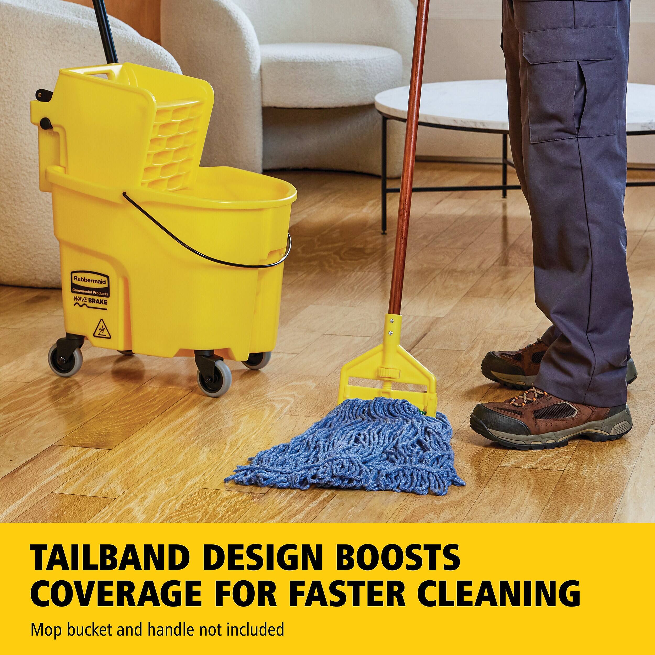 Rubbermaid Commercial Products WAVEBRAKE

TAILBAND DESIGN BOOSTS COVERAGE FOR FASTER CLEANING

Mop bucket and handle not included