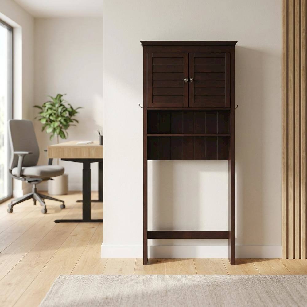 Alt View 6. FurniFact - Espresso Space Saver Bathroom Vanity with Anti-Tip Hardware - Espresso.