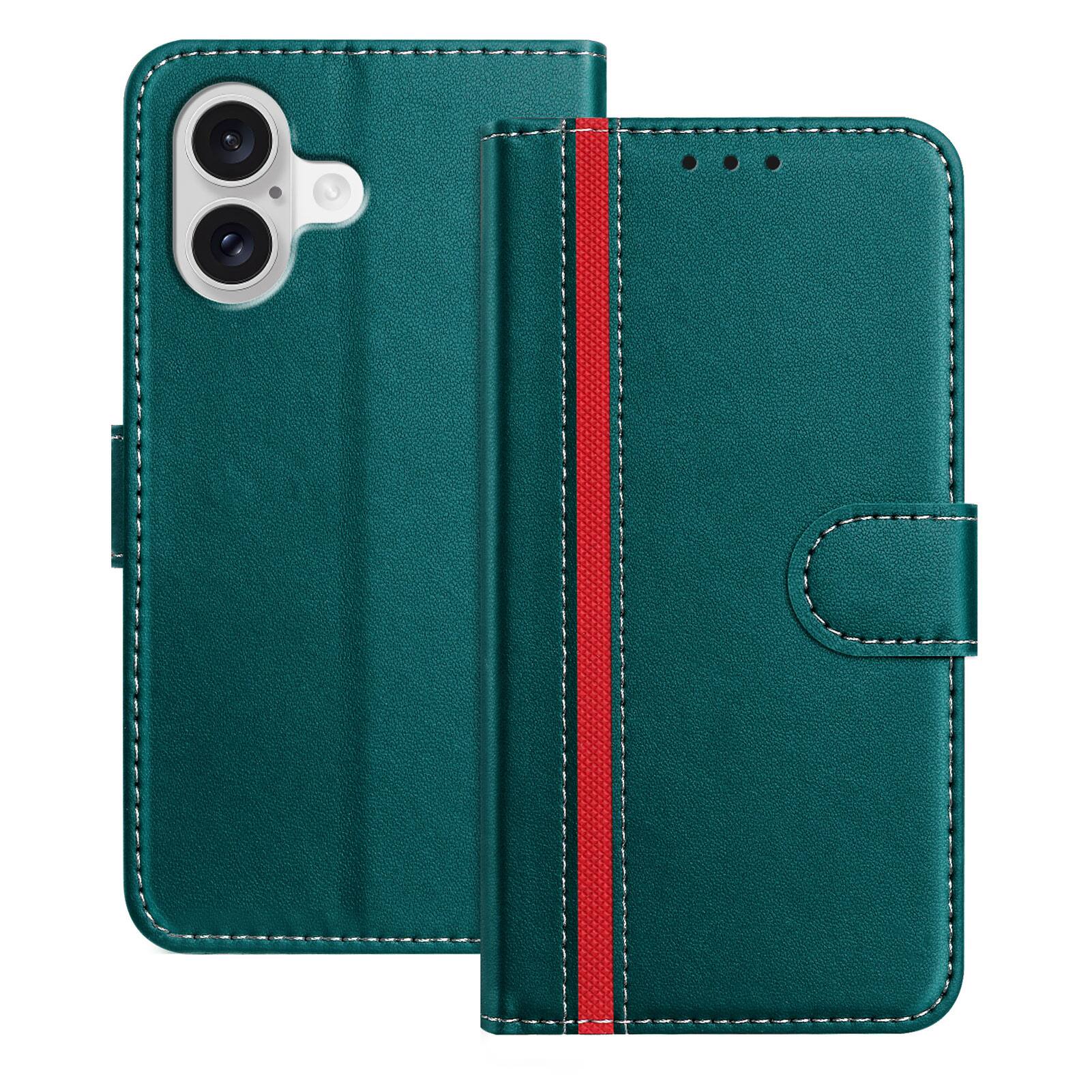 Dteck - Slim Card Holder Case for Apple iPhone 17,PU Leather Magnetic Closure Shockproof TPU Inner Flip Wallet Cover - Green price history on PriceWatchPro