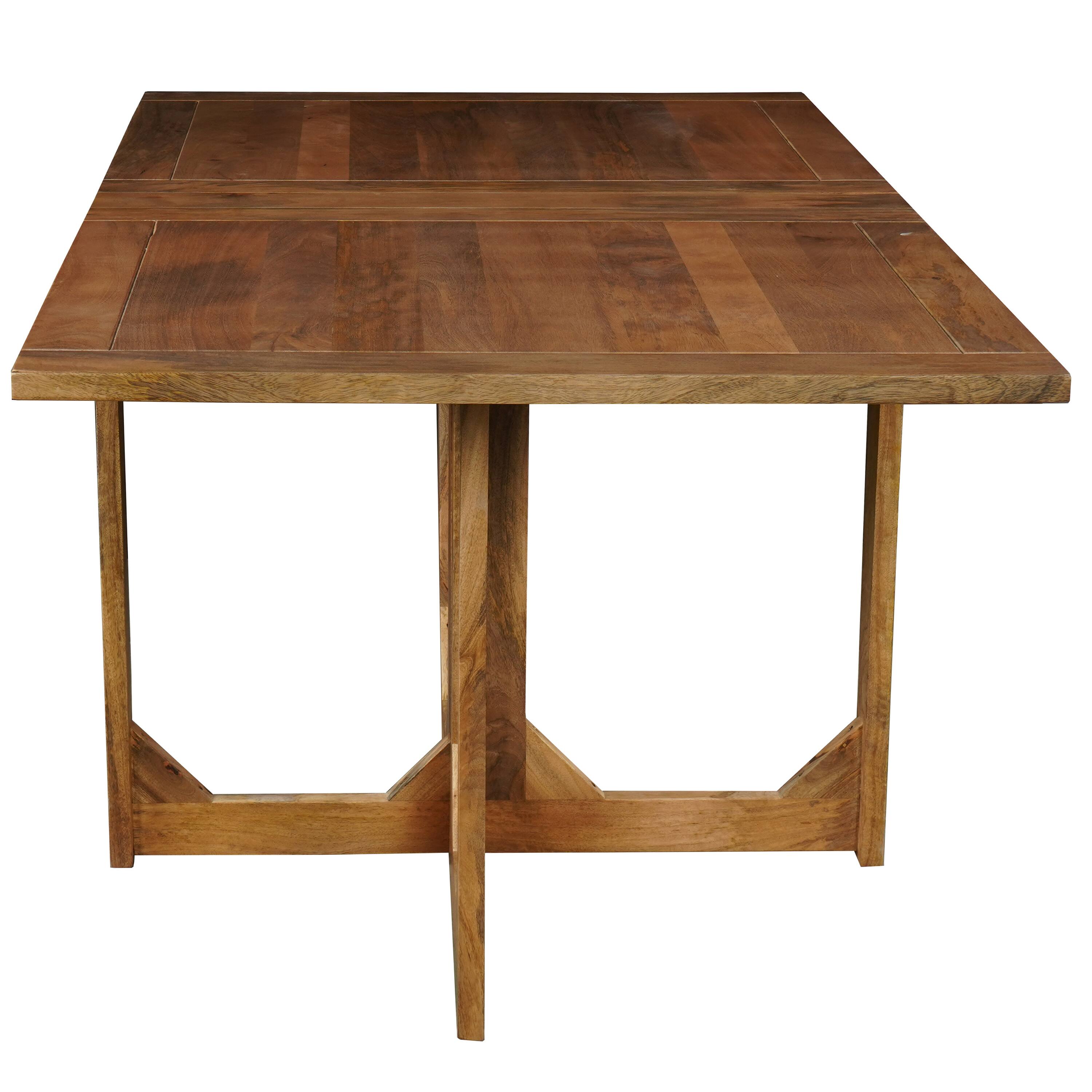 Alt View 3. Manhattan Lane - 62 Inch Rectangular Dining Table, Handcrafted Natural Mango Wood with Magnetic Catchers - Brown.