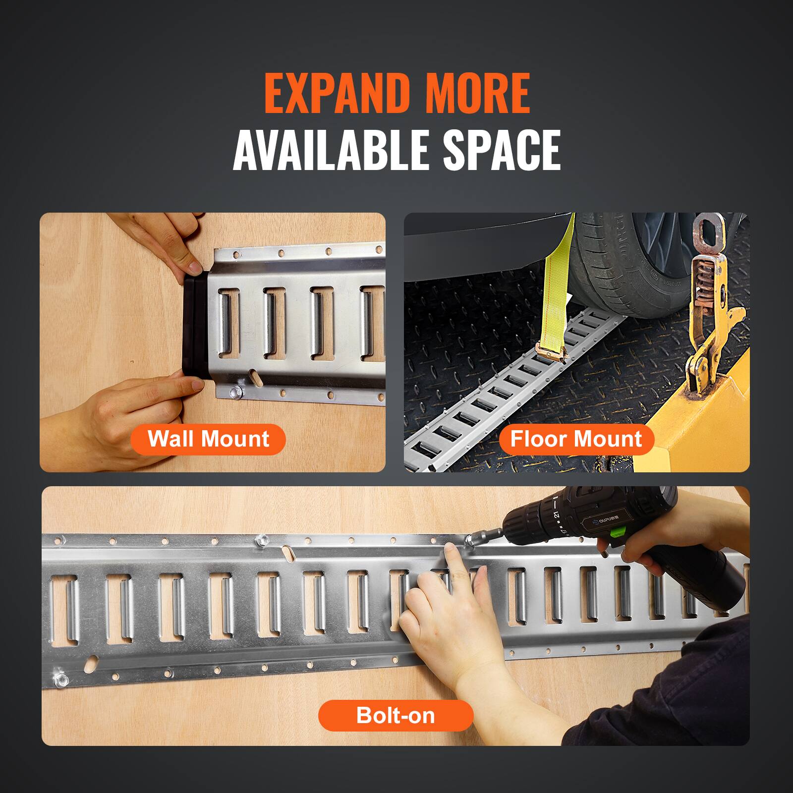 EXPAND MORE AVAILABLE SPACE

- Wall Mount
- Floor Mount
- Bolt-on
