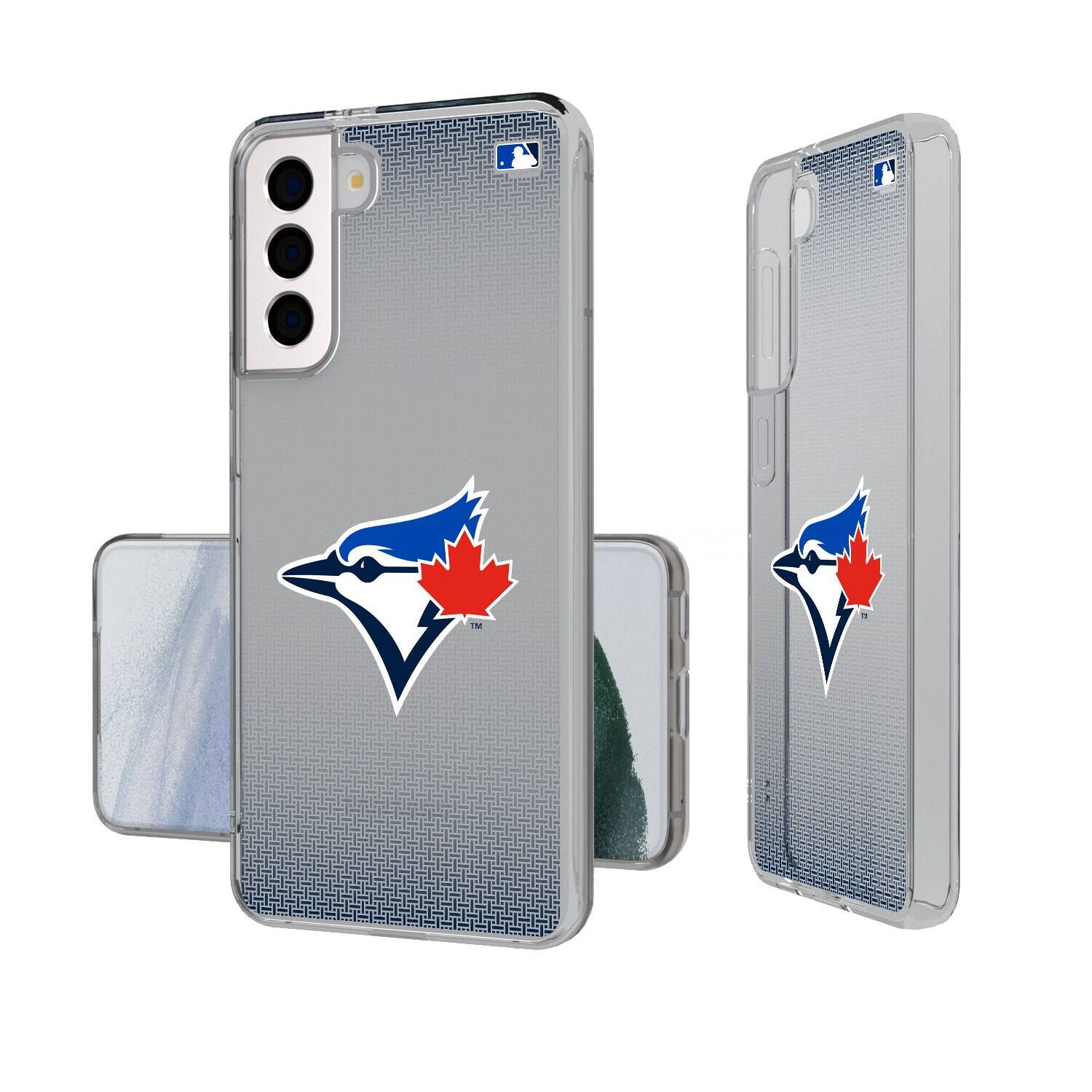 Front. Keyscaper - Toronto Blue Jays Linen Logo Galaxy Clear Case - S24 - Multicolor.